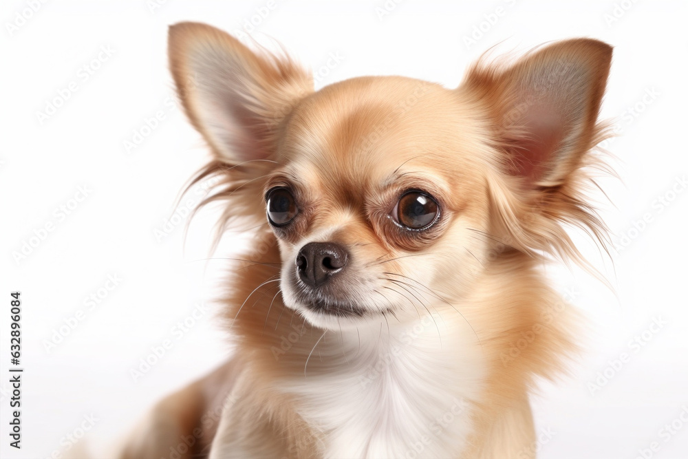 Portrait of Chihuahua dog on white background