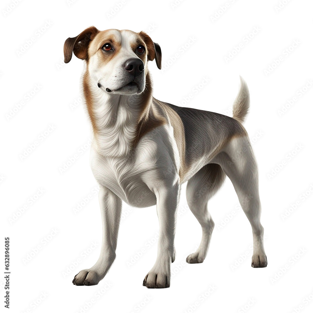 Standing dog isolated on transparent background