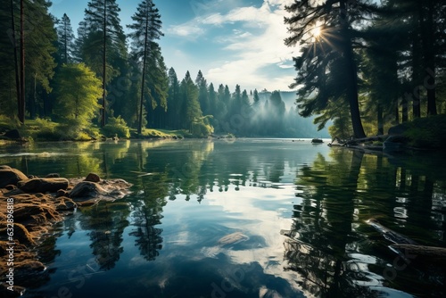 Serene Lake Reflecting The Surrounding, Generative AI  © Shooting Star Std