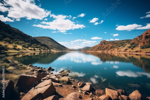 Serene Lake Reflecting The Surrounding, Generative AI 
