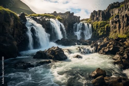  Stunning Natural Waterfall Cascading, Generative AI