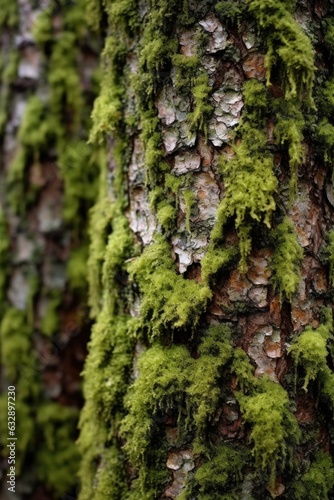 moss-covered tree bark texture, close-up