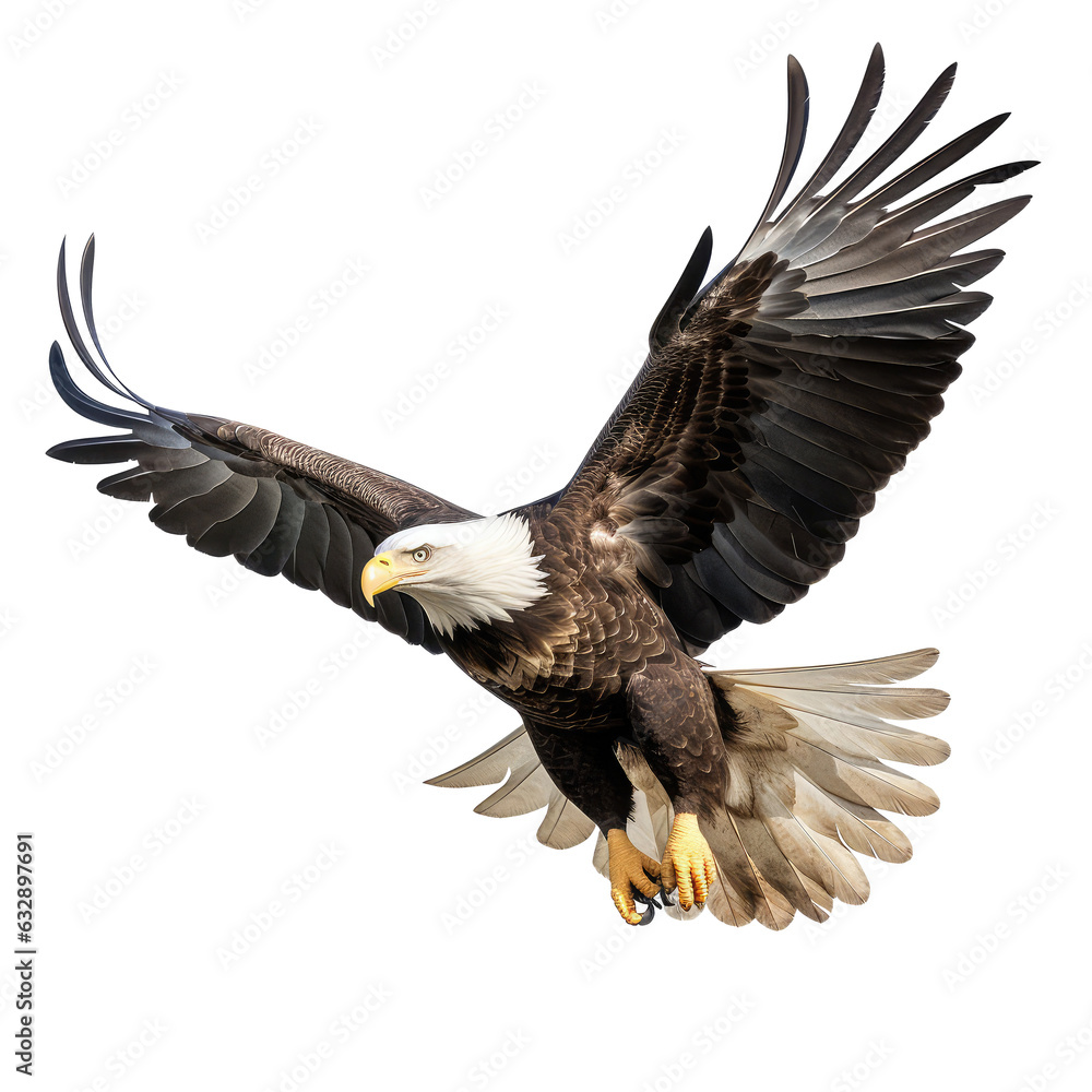 Obraz premium eagle flying isolated on white