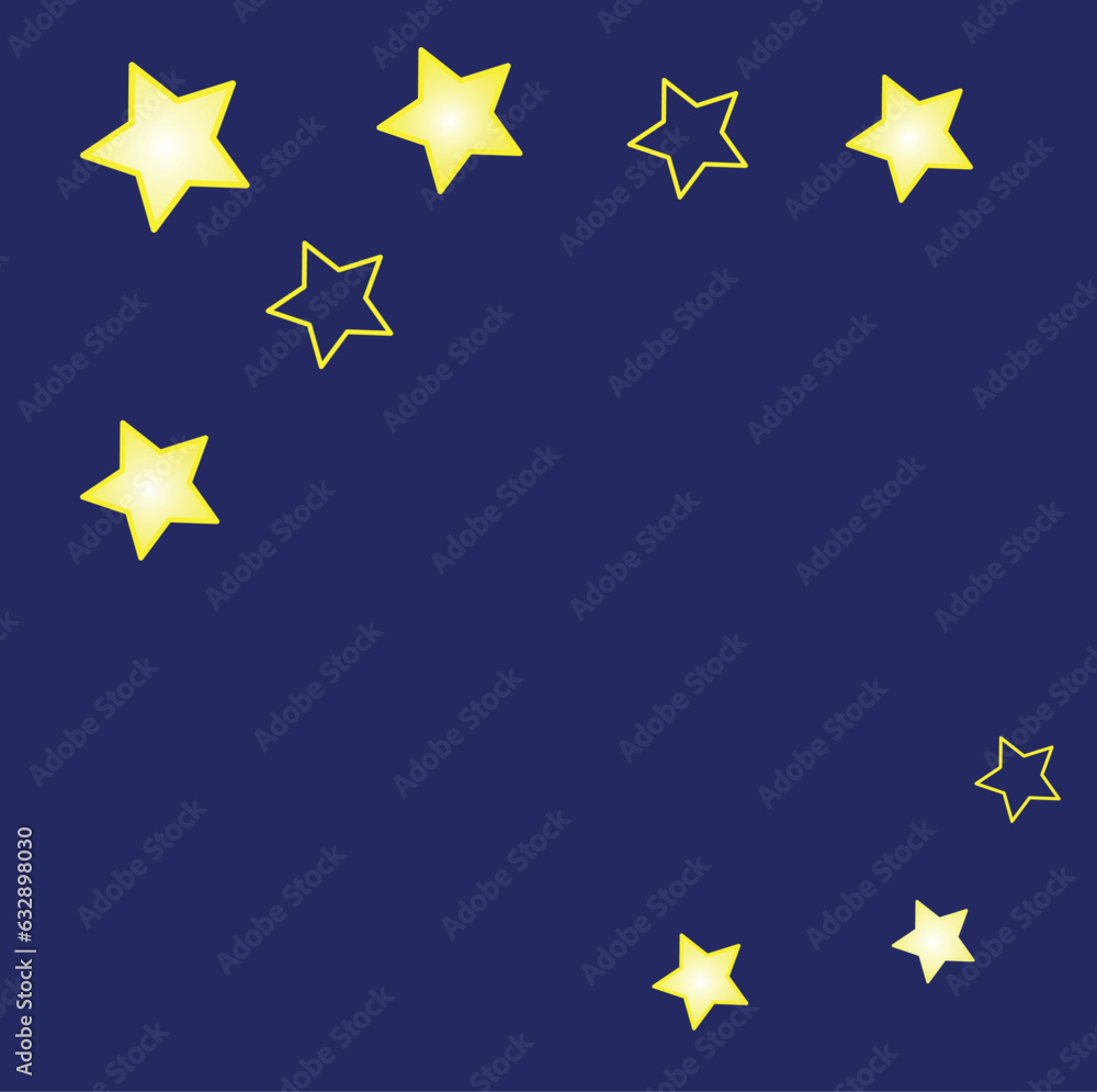 abstract blue background, with beautiful yellow stars, postcard template, cover, wallpaper, fabric abstract blue background, with beautiful yellow stars, postcard template, cover, wallpaper, fabric