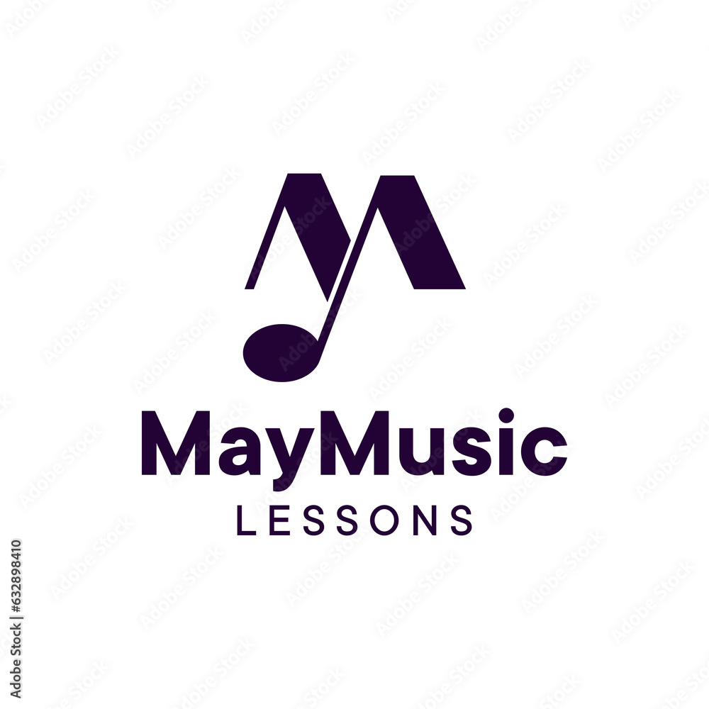 Modern and simple logo combination of letter M and musical note. It is suitable for use for music logos. Modern and simple logo combination of letter M and musical note. It is suitable for use for music logos.