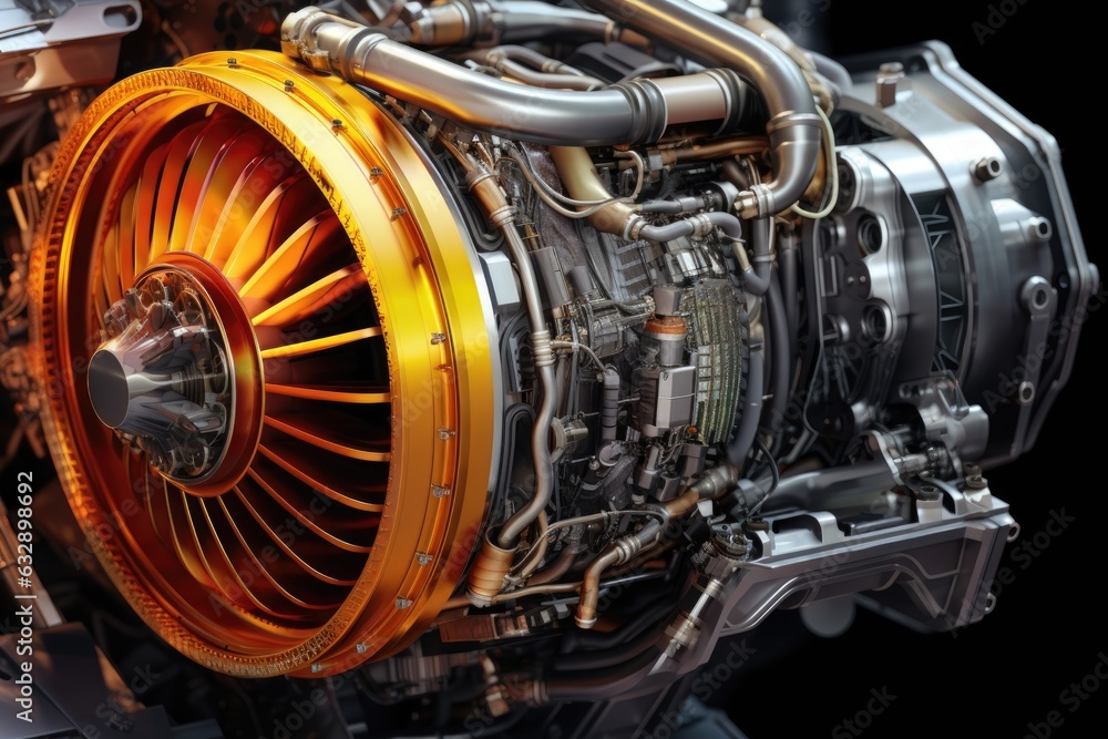 close-up of advanced aerospace engine technology close-up of advanced aerospace engine technology