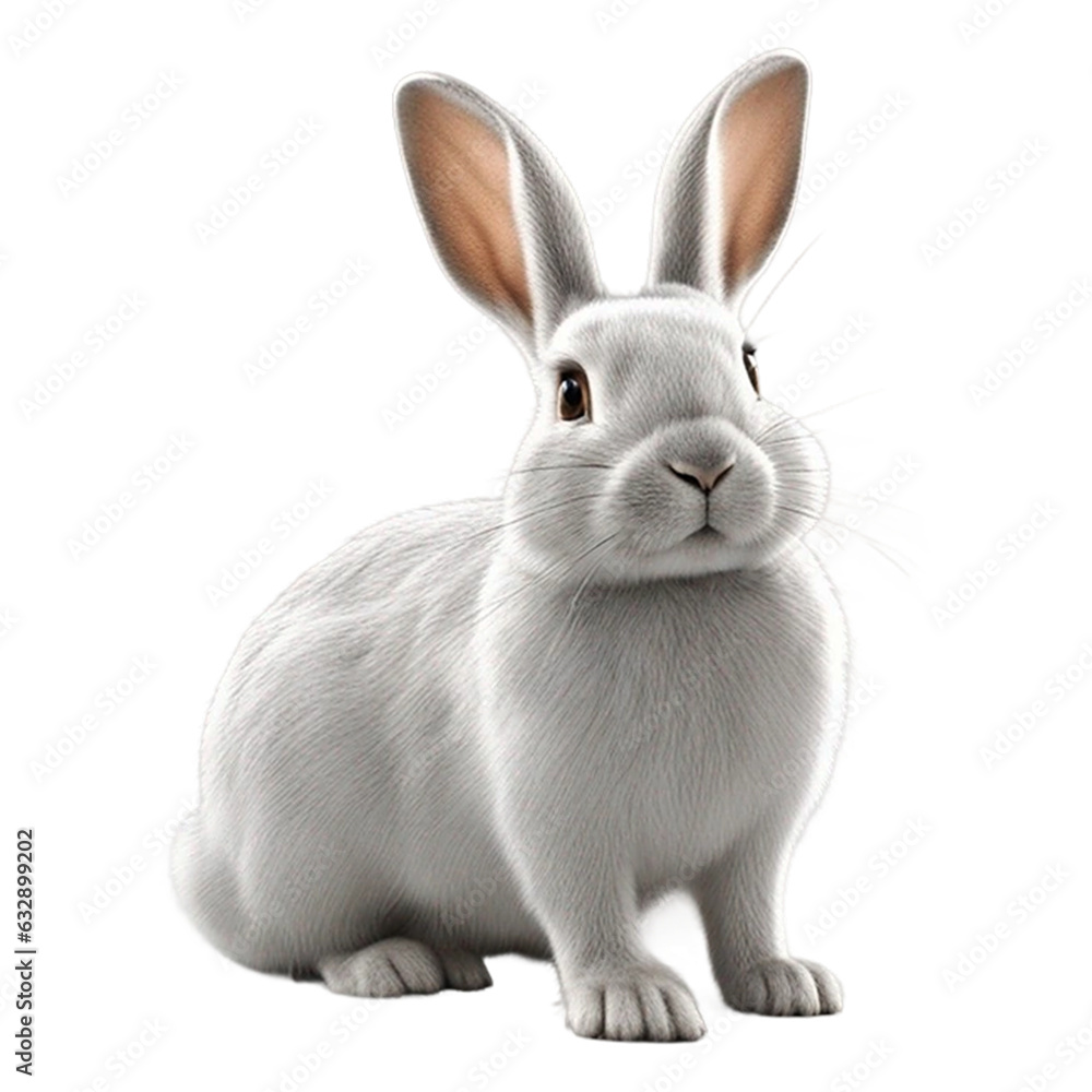 Fototapeta premium White rabbit isolated on transparent background