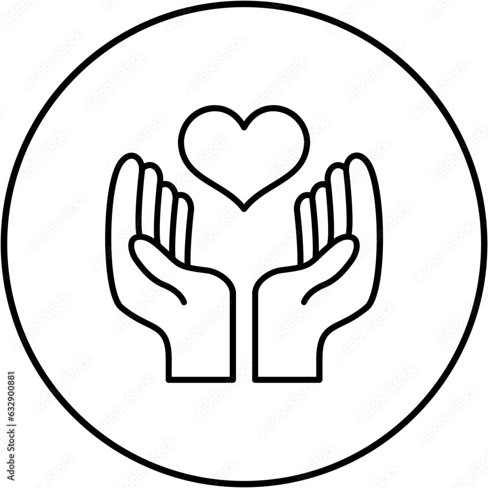 Obraz premium Hand With Heart Icon