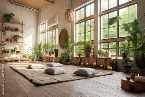 serene home yoga studio with plants and natural light © Alfazet Chronicles