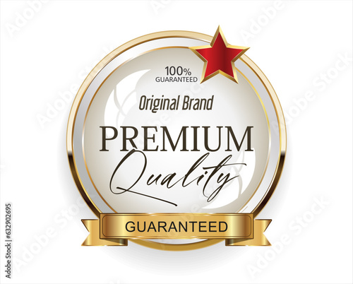 Premium quality golden design badge vector collection