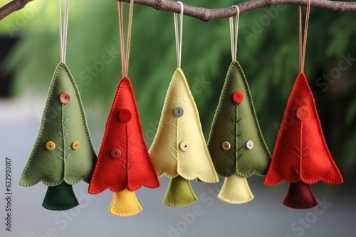 hand-sewn felt christmas tree ornaments