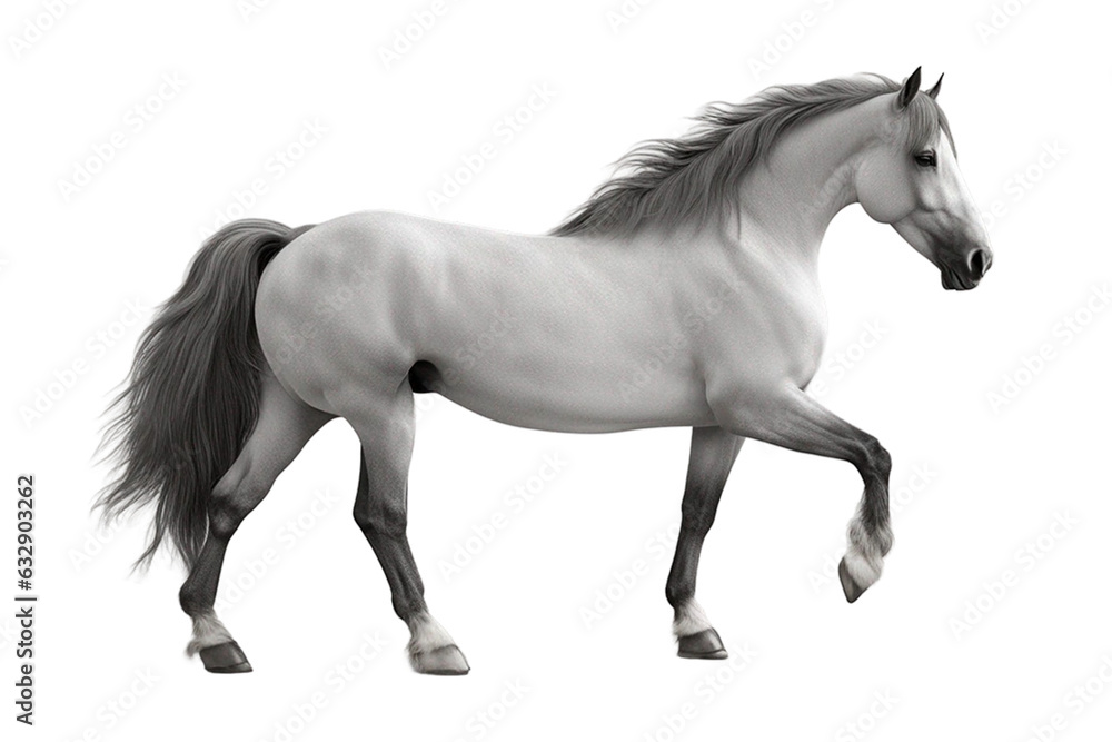 Fotografie White horse isolated on transparent background