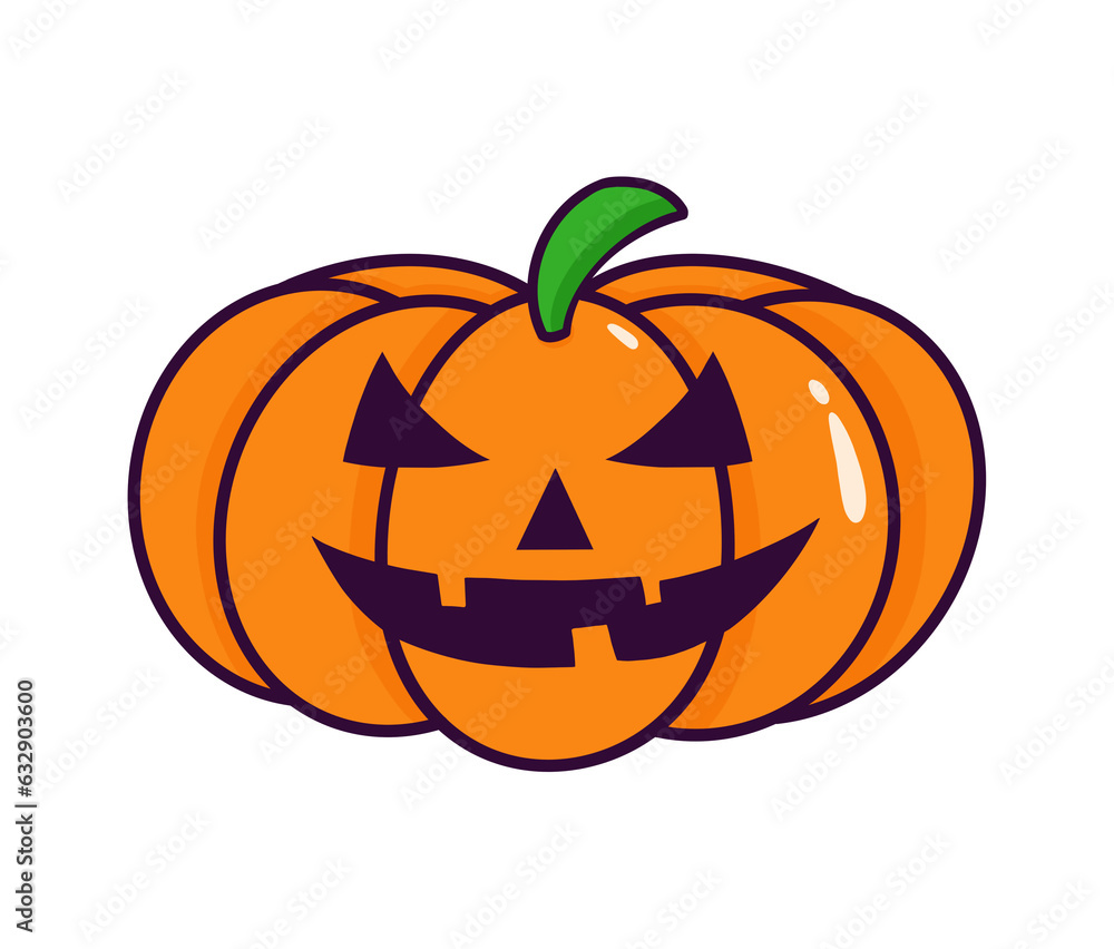 Fototapeta premium Halloween Pumpkin Cartoon Illustration