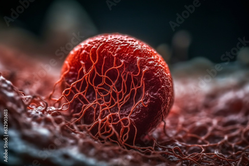 A macro photograph of a blood clot, showing its size and structure, Circulatory system, bokeh  photo