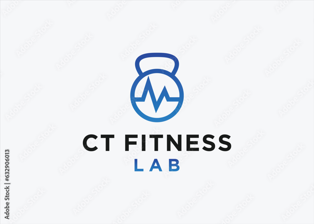 kettlebell with pulse logo design vector silhouette illustration kettlebell with pulse logo design vector silhouette illustration
