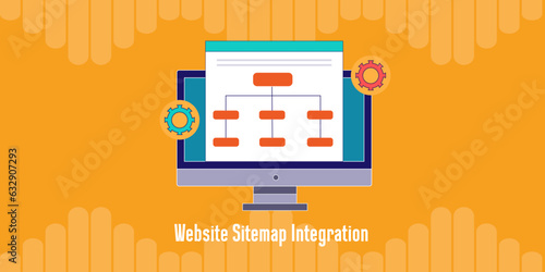Website sitemap integration. Website sitemaps for SEO sitelinks. Online sitemap generator. Vector illustration background.