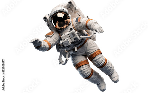 Isolated Astronaut flying in Space on Transparent background. Generative AI