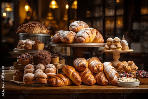 Display Showcasing Freshly Baked Bread, Generative AI