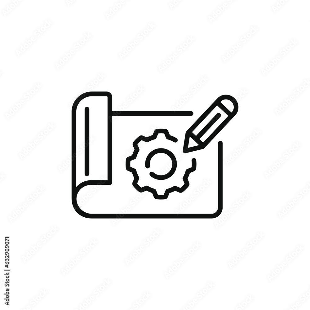 House plan line icon isolated on white background. Blueprint line icon House plan line icon isolated on white background. Blueprint line icon