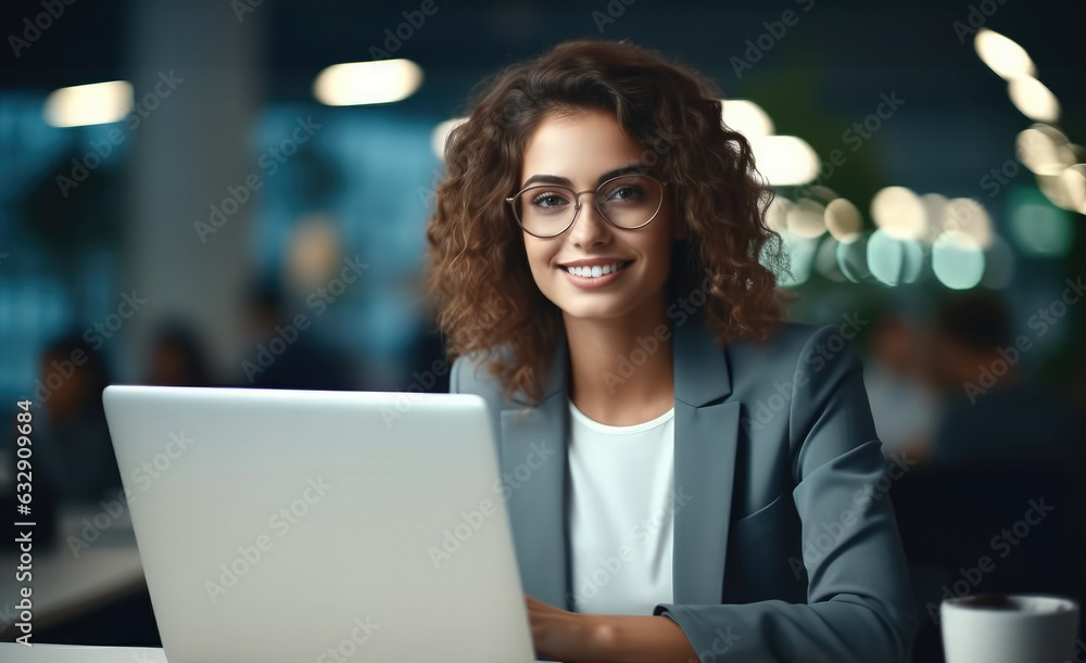 Portrait of marketing manager using computer technology or banking services. Portrait of marketing manager using computer technology or banking services.