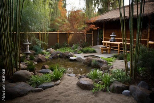 Asian-inspired bamboo garden, Landscape Design,  photo