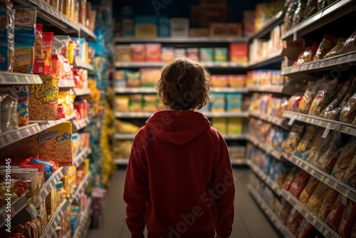 Shopper Exploring The Cereal Aisle, Generative AI © Shooting Star Std
