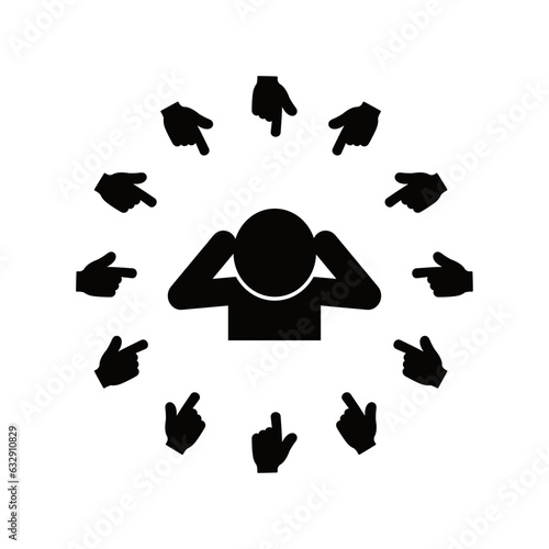 Social bullying flat style vector icon