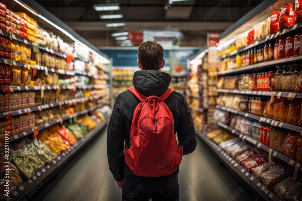 Shopper Exploring The International Food Section, Generative AI