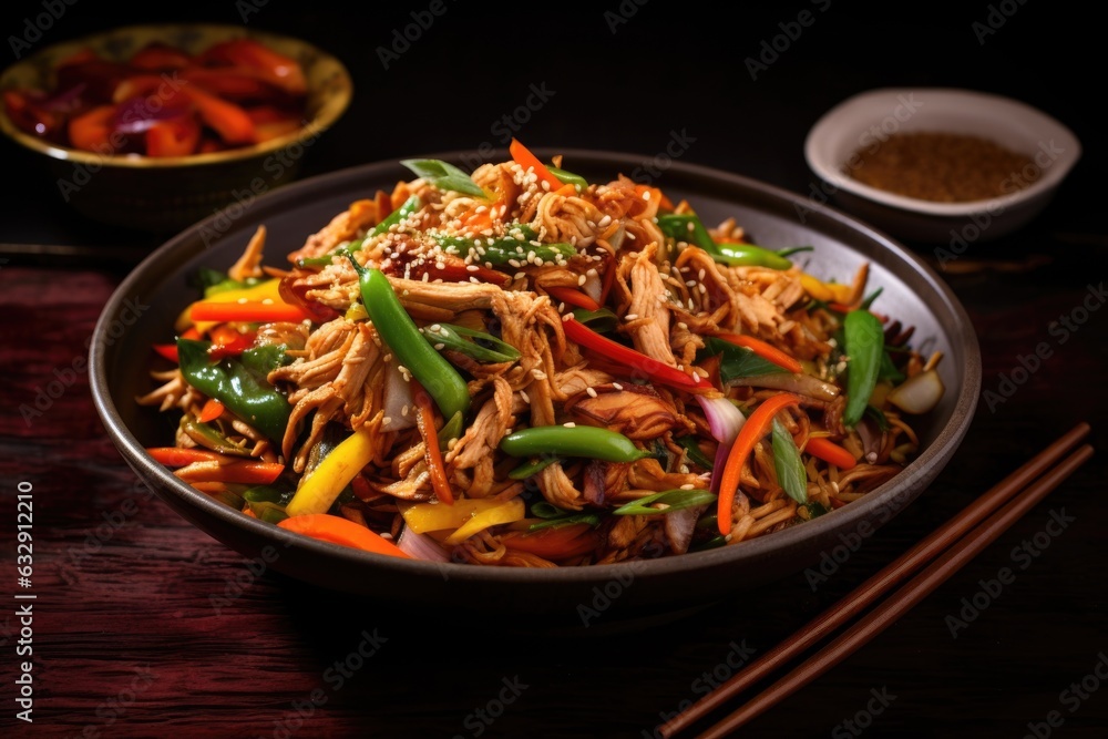 pulled pork and mixed vegetable stir-fry pulled pork and mixed vegetable stir-fry