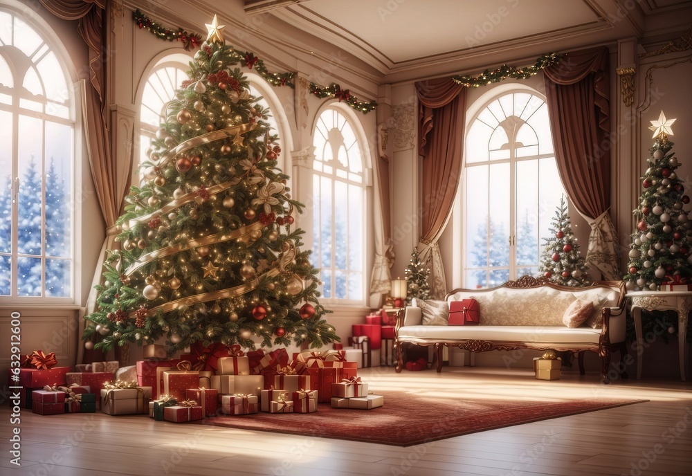 Christmas tree and decorations Interior Christmas tree and decorations Interior