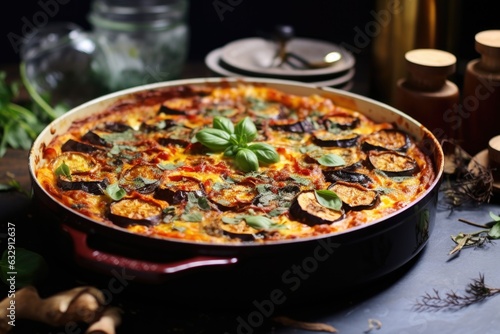 oven-baked ratatouille with golden crust on top