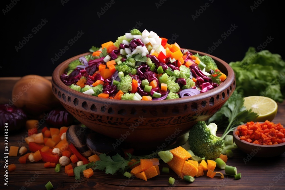 colorful mix of chopped vegetables in bowl