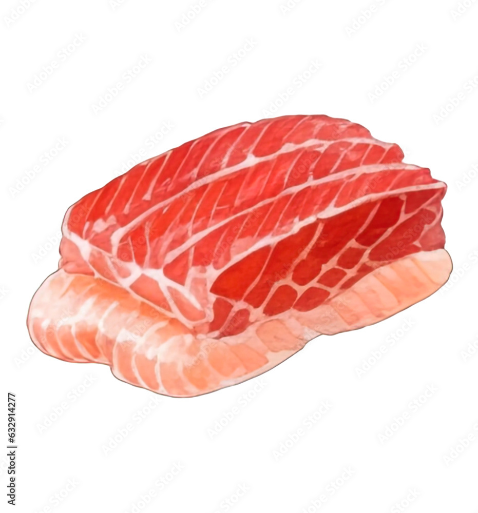 icon sashimi element watercolor, generative ai icon sashimi element watercolor, generative ai