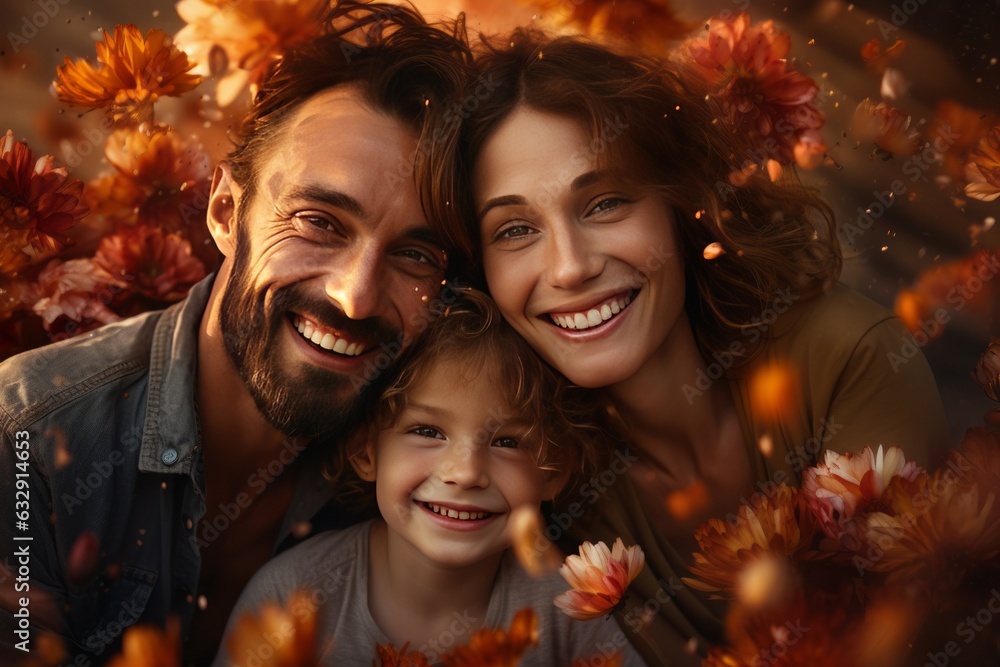 Happy Family Protected By Life Insurance, Generative AI