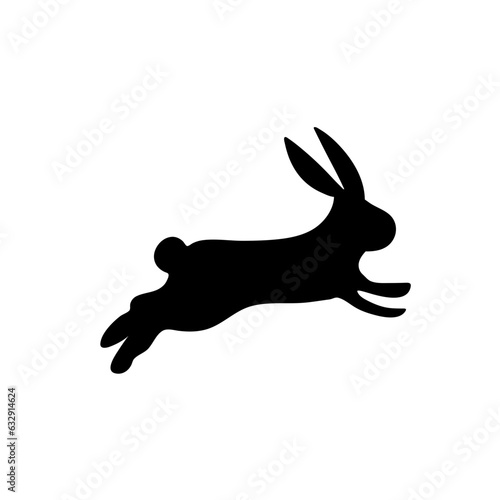 Rabbits silhouette. Bunny symbols. Hare silhouette. Farm animal icon