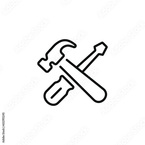 Tools line icon isolated on white background