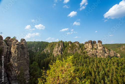 Wallpaper Mural Elbsandsteingebirge in saxonia with tree in foreground Torontodigital.ca