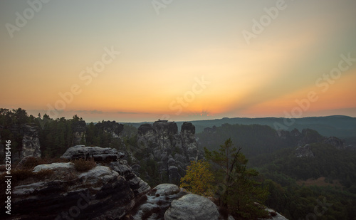 Wallpaper Mural the sun rises at the elbsandsteingebirge Torontodigital.ca