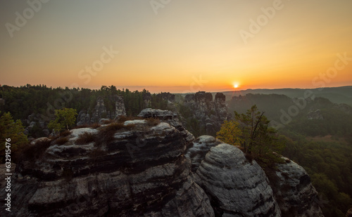 Wallpaper Mural the sun rises at the elbsandsteingebirge Torontodigital.ca