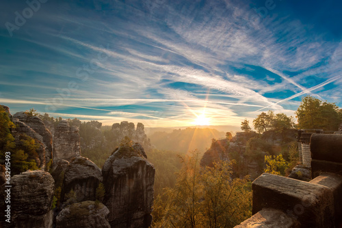 Wallpaper Mural the sun rises at the elbsandsteingebirge Torontodigital.ca