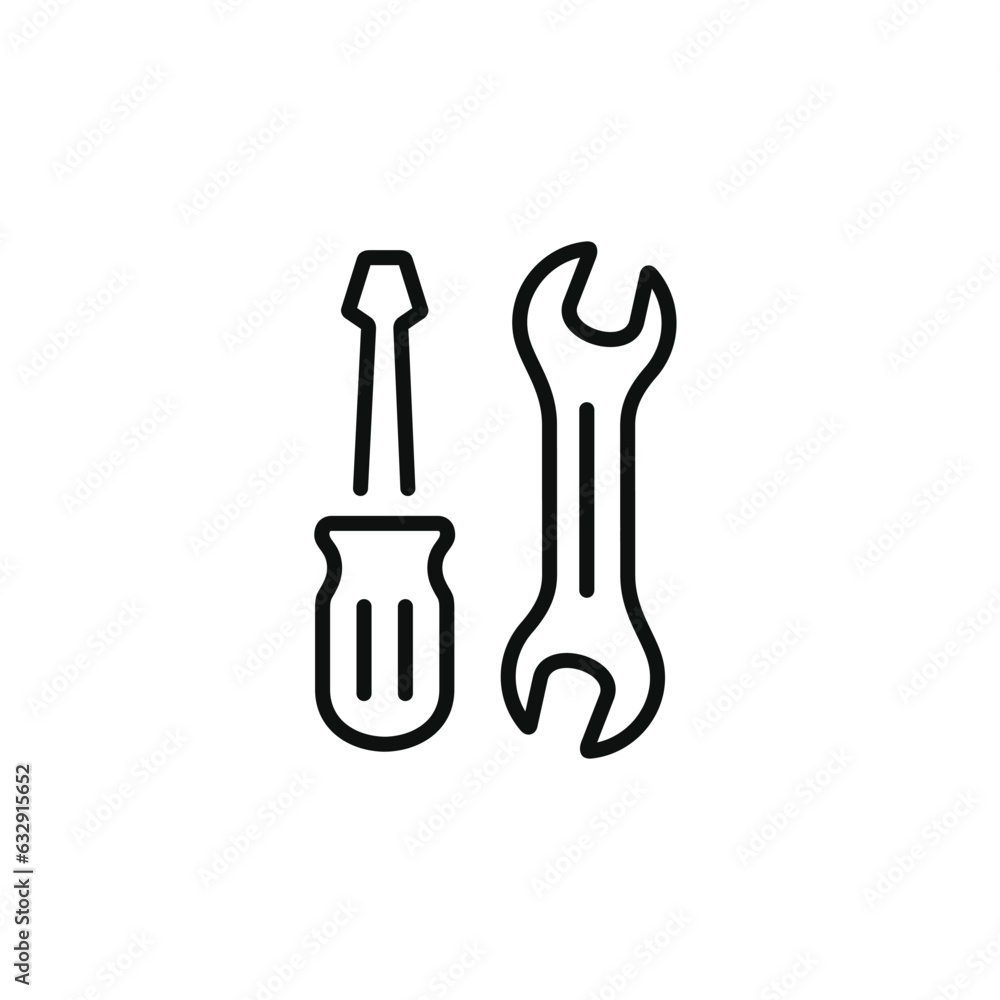 Tools line icon isolated on white background Tools line icon isolated on white background