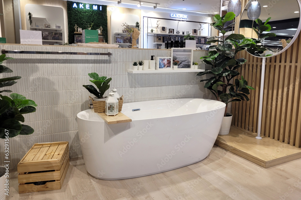 PENANG, MALAYSIA 4 JULY 2023 Interior view bathroom equipments and