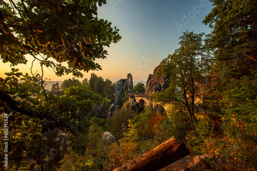 Wallpaper Mural the bastei in the glow of the morning sun Torontodigital.ca