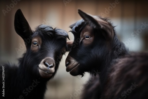 Goats closeup. Generate Ai
