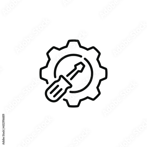 Maintenance line icon isolated on white background