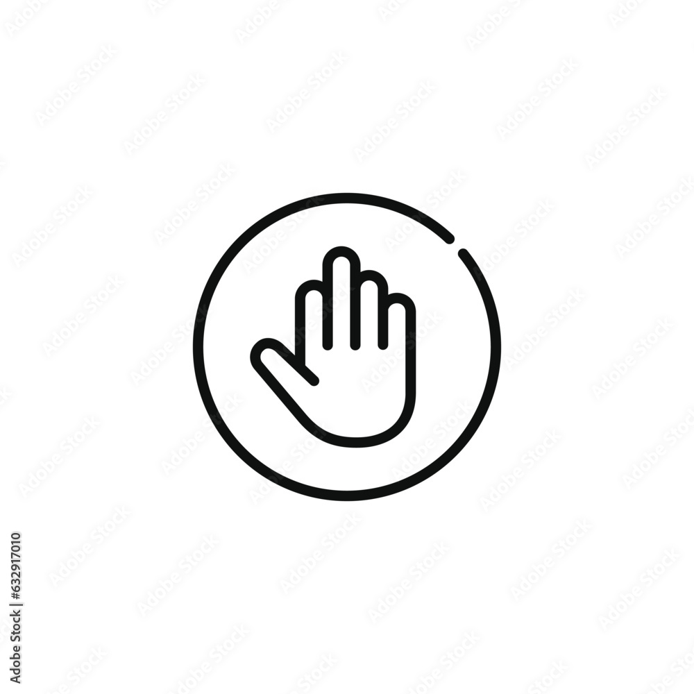 Stop line icon isolated on white background Stop line icon isolated on white background