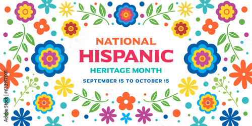 Hispanic heritage month, banner, vector, poster, background. National Hispanic heritage month, Mexican culture, backdrop for Hispanic american heritage month, September 15 - October 15
