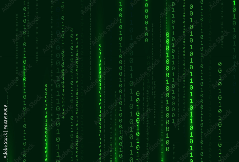 Poster Free vector matrix style binary code digital background with ...