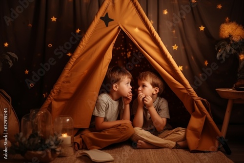 Kids tent room decor. Generate Ai © nsit0108