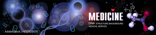 DNA background. Structural DNA chain with molecular bond. DNA genotype on futuristic creative background. Science and medicine. Creative medical background